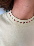 T-shirt color menta con ricami
