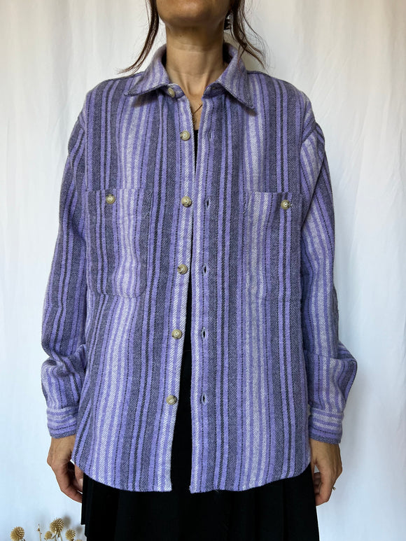 Camicia a righe lilla