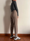 Pantalone di lana beige slim