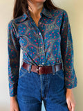 Camicia anni 70 di lana ottanio