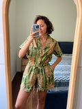 Pigiama corto verde tigri