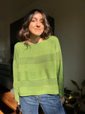 Maglione righe traforate • pistacchio