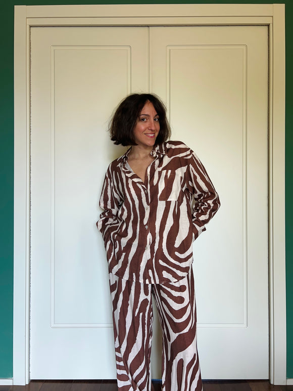 Camicia sartoriale lino animalier