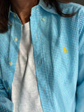 Camicia Ralph Lauren quadretti turchesi