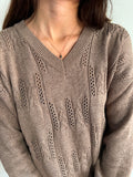 Maglione traforato cappuccino