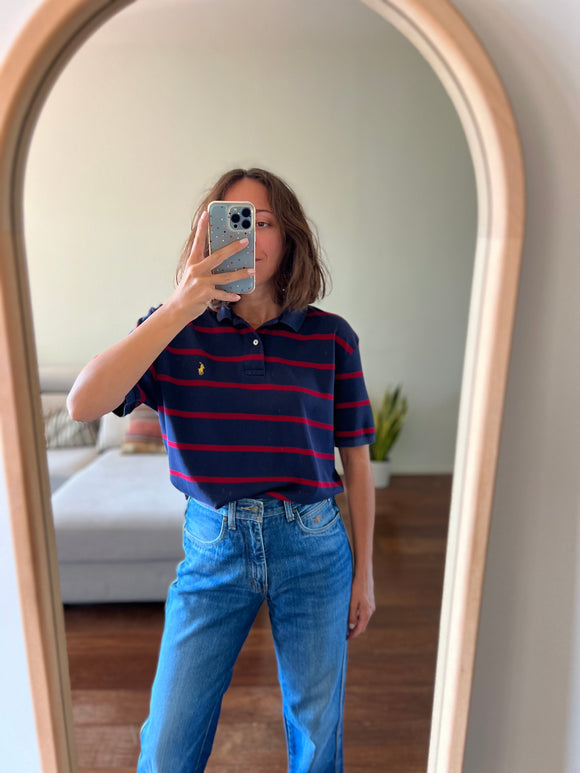 Polo Ralph Lauren blu righe rosse
