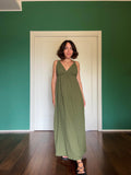 Abito lungo con la schiena nuda • verde