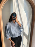 Camicia Gilbi Ralph Lauren righine bianche e azzurre con tasca