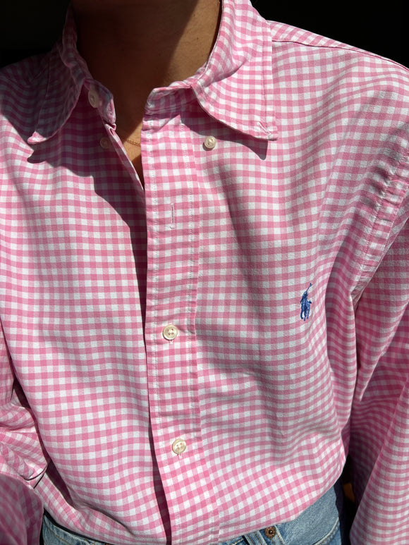 Camicia Ralph Lauren quadretti rosa scuro