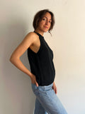 Top in maglia di cotone nero