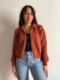 Cardigan corto cotone terracotta