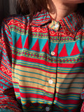 Camicia indiana modello maschile geometrica colorata