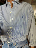 Camicia Gilbi Ralph Lauren bianca righe blu