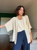 Kimono in maglia di cotone crema