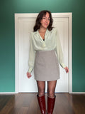 Camicia di seta color menta
