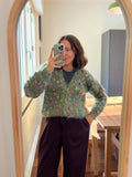 Cardigan verde multicolor