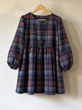 PRE ORDINE • Abito Bea lana tartan • corto • maniche lunghe