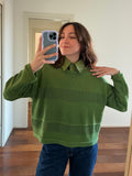 Maglione righe traforate • pistacchio