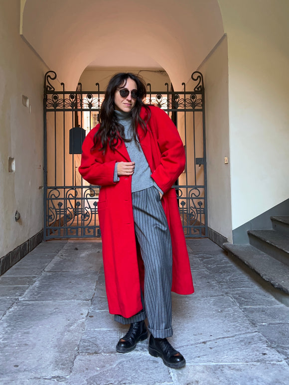 Cappotto lungo rosso