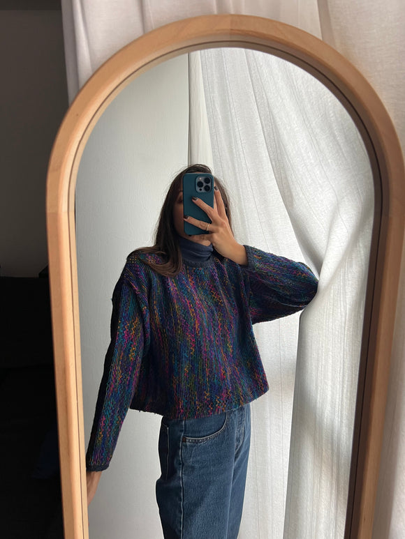 Maglione corto multicolor