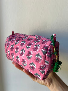 Beauty case di cotone rosa