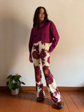 PRE ORDINE • Pantalone a zampa fiori ciclamino
