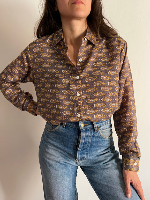Camicia indiana modello maschile grigia e beige