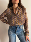 Camicia indiana modello maschile grigia e beige