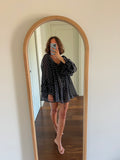 PRE ORDINE • Maxi camicia Formentera nera pois piccoli