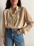 Camicia di seta beige rosata