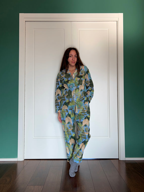 Pigiama azzurro pavoni