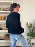 Mini maglione trecce nero
