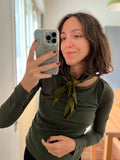 Foulard di seta verde oliva