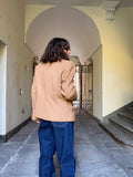Blazer di cachemire con colletto di velluto
