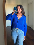 Cardigan corto bluette