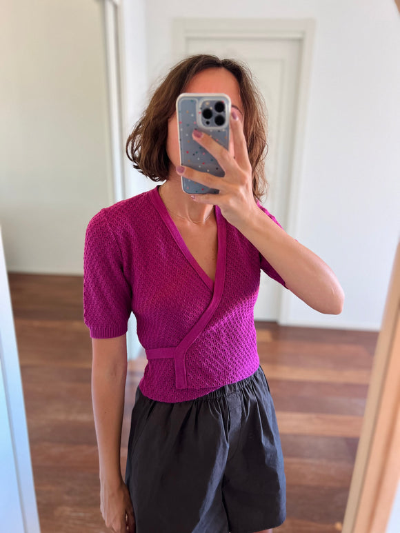 Scaldacuore in maglia ciclamino