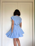 Abito con cintura senza maniche azzurro