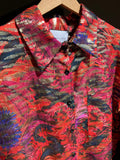 Camicia sartoriale seta rossa e oro