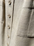 Gonna misto lino con bottoni beige