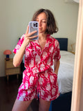 Pigiama corto fuxia tigri