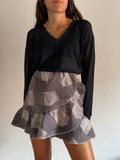 Gonna corta jacquard oro-argento