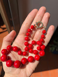 Collana perle rosse