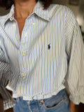 Camicia Gilbi Ralph Lauren bianca righe azzurre e blu