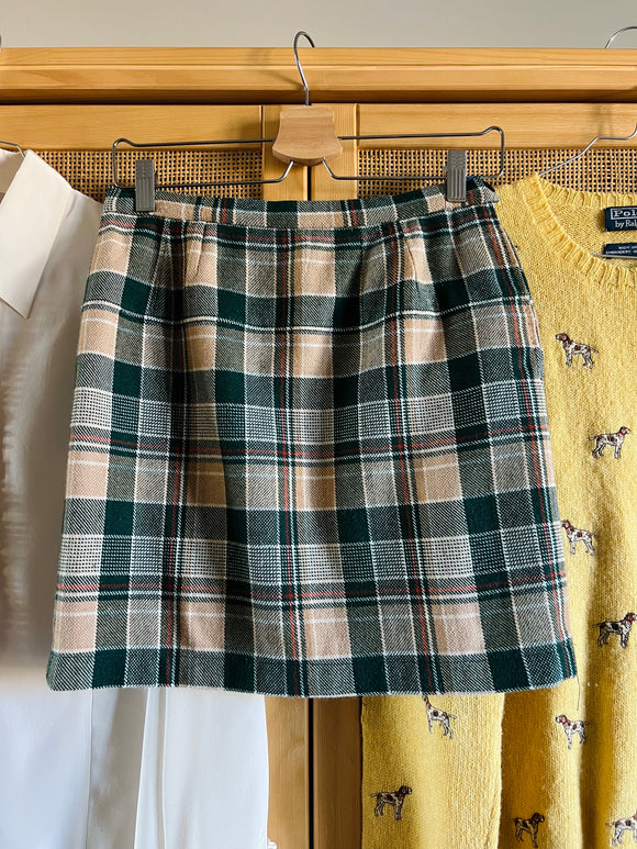 Mini gonna tartan verde