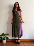 PRE ORDINE • Abito di seta bicolor verde + lilla