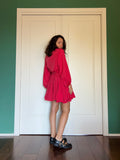 Abito con cintura satin ciliegia