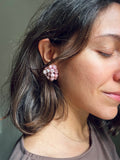 Orecchini clip perline rosa