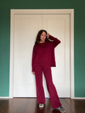 PRE ORDINE PERSONALIZZATO • Pantalone lana merino • bordeaux