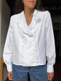 Camicia bianca doppio petto con pizzo