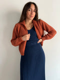 Cardigan corto cotone terracotta